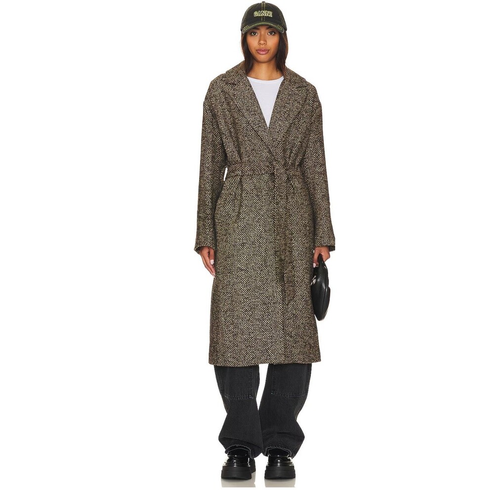 Rhodes Coat ASTR the Label Black & Brown Multi Large Womens's Sold Out $240